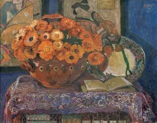 Still life with marigolds (Heinrich Vogeler) - Muzeo.com