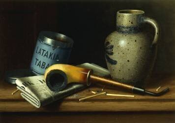 Still Life with Pipe and Tobacco (William Michael Harnett) - Muzeo.com