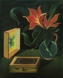 Still life with Plant and Butterfly (Heinrich Hoerle) - Muzeo.com