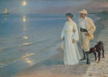 Summer evening on the beach at Skagen (Peder Severin Kröyer) - Muzeo.com
