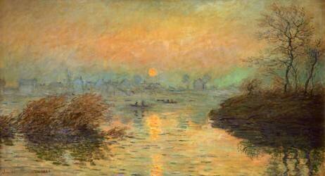 Sunset at Lavacourt, winter effect (Claude Monet) - Muzeo.com