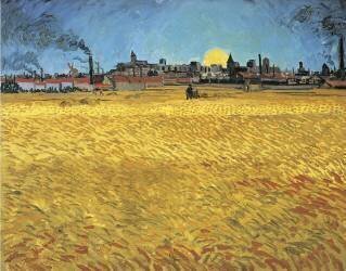 Sunset: Wheat Fields near Arles (Vincent van Gogh) - Muzeo.com