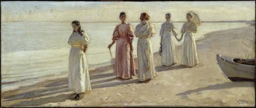 Sur la plage de Skagen (Michael Peter Ancher) - Muzeo.com