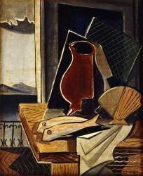 Table in front of Balcony (Louis Marcoussis) - Muzeo.com