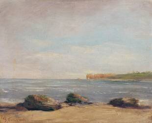 The Beach at Etretat (Gustave Courbet) - Muzeo.com