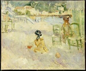 The Beach at Nice (Berthe Morisot) - Muzeo.com