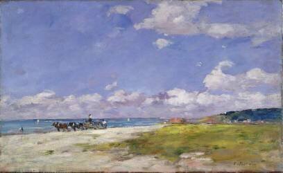 The Beach at Trouville (Eugène Boudin) - Muzeo.com