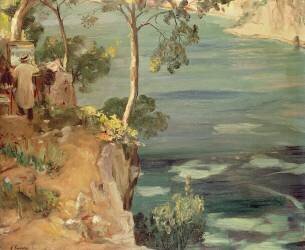 The Blue Bay: Mr Churchill on the Riviera (John Lavery) - Muzeo.com