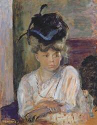 The Blue Ribbonned Hat (Pierre Bonnard) - Muzeo.com