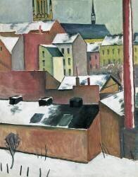 The Church of St Mary in Bonn in Snow (August Macke) - Muzeo.com