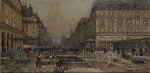 The Construction of the Metro (Luigi Loir) - Muzeo.com