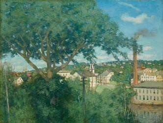 The Factory Village (Julian Alden Weir) - Muzeo.com