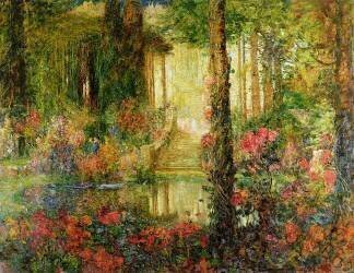 The Garden of Enchantment - stage set for 'Parsifal' (Thomas Edwin Mostyn) - Muzeo.com
