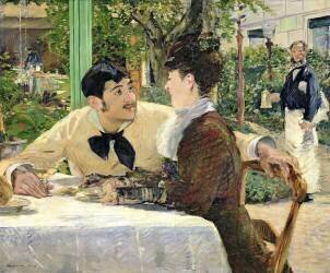 The Garden of Pere Lathuille (Edouard Manet) - Muzeo.com