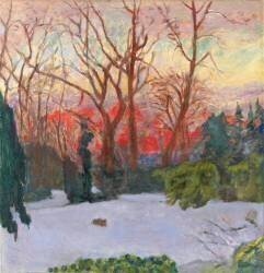 The Garden Under Snow, Sunset (Pierre Bonnard) - Muzeo.com
