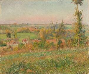 The Hills of Thierceville Seen from the Country Lane, Vicinity of Eragny (Camille Pissarro) - Muzeo.com
