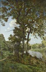 The Oaks of Chateau-Renard (Henri Joseph Harpignies) - Muzeo.com