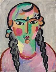 The Pale Girl with Grey Pigtails (Alexej von Jawlensky) - Muzeo.com