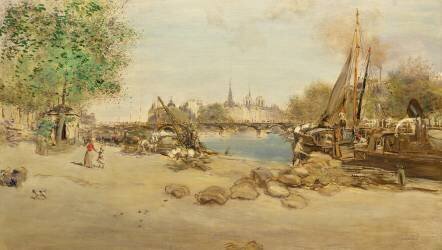 The Port St.Nicolas in Paris (Jean-François Raffaelli) - Muzeo.com