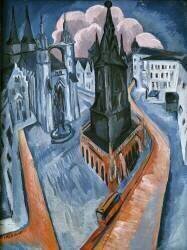 The Red Tower in Halle (Ernst Ludwig Kirchner) - Muzeo.com