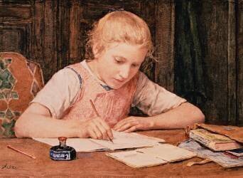 The Schoolgirl (Albert Anker) - Muzeo.com