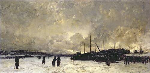 The Seine in December (Luigi Loir) - Muzeo.com