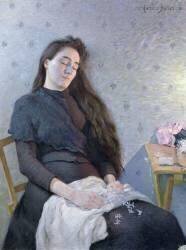 The Sleeping Flower Girl (Eugène Assezat de Bouteyre) - Muzeo.com