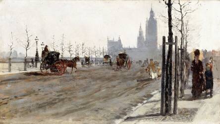 The Victoria Embankment (Giuseppe de Nittis) - Muzeo.com