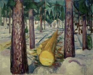 The yellow tree trunk (Edvard Munch) - Muzeo.com