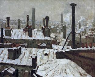 Toits sous la neige (Gustave Caillebotte) - Muzeo.com