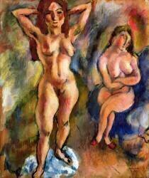 Two Nudes: One Standing (Jules Pascin) - Muzeo.com