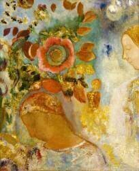 Two Young Girls with Flowers (Odilon Redon) - Muzeo.com