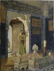 Vieil homme devant des tombeaux d'enfants (Osman Hamdi Bey) - Muzeo.com