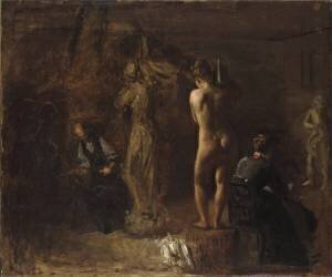 William Rush Carving His Allegorical Figure of the Schuylkill River (Thomas Eakins) - Muzeo.com
