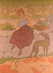 Woman and Dog with a Collar (Paul-Elie Ranson) - Muzeo.com