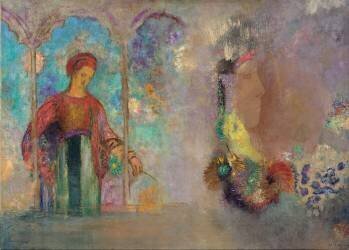 Woman in a gothic arcade (Odilon Redon) - Muzeo.com