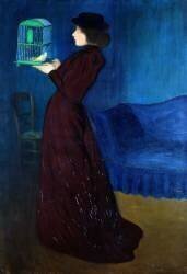 Woman with a Bird Cage (Jozsef Rippl-Ronaï) - Muzeo.com