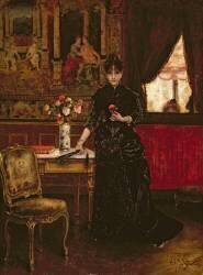 Woman with a carnation (Alfred Stevens) - Muzeo.com
