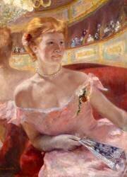 Woman with a Pearl Necklace in a Loge (Mary Cassatt) - Muzeo.com