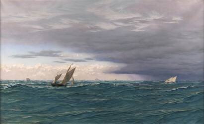Yachts in a Seaway (John Brett) - Muzeo.com