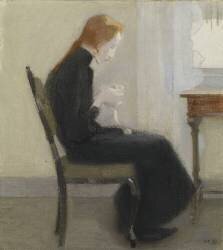 Young Girl Making Hook (Hélène Schjerfbeck) - Muzeo.com