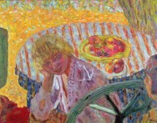 Young Girl with a Striped Tablecloth (Pierre Bonnard) - Muzeo.com