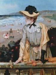 Young Woman at the Beach (Alfred Stevens) - Muzeo.com