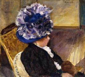 Young Woman in a Blue Hat (Pierre Bonnard) - Muzeo.com