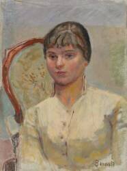 Young Woman in an Armchair (Pierre Bonnard) - Muzeo.com