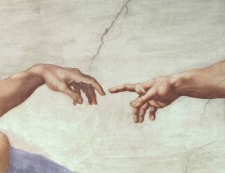 Hands of God and Adam, detail from The Creation of Adam, from the Sistine Ceiling (Michelangelo Buonarroti) - Muzeo.com