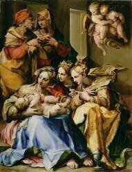 Holy Family with Saints Anne (Giovanni Francesco Bezzi) - Muzeo.com
