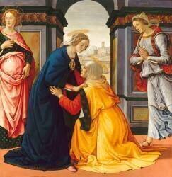 La Visitation entre Marie-Jacobie et Marie-Salomé (Domenico Ghirlandaio) - Muzeo.com