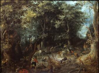 Landscape in the forest (Jan Brueghel the Elder) - Muzeo.com
