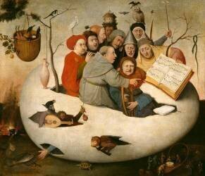Le concert dans l'oeuf (Satire de l'alchimie symbolisée par l'oeuf philosophique) (Jérôme Bosch) - Muzeo.com
